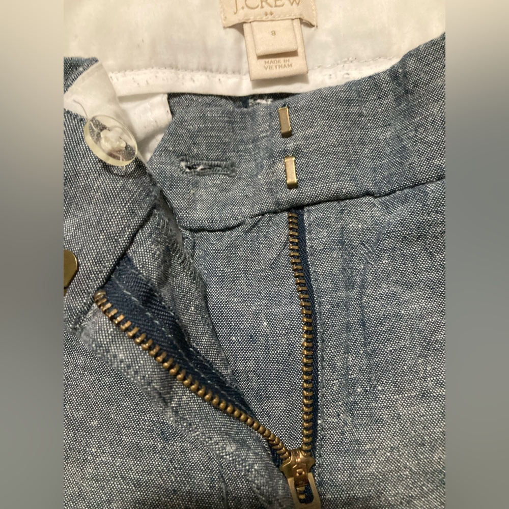 J. Crew size 8 chambray linen blend unlined pants